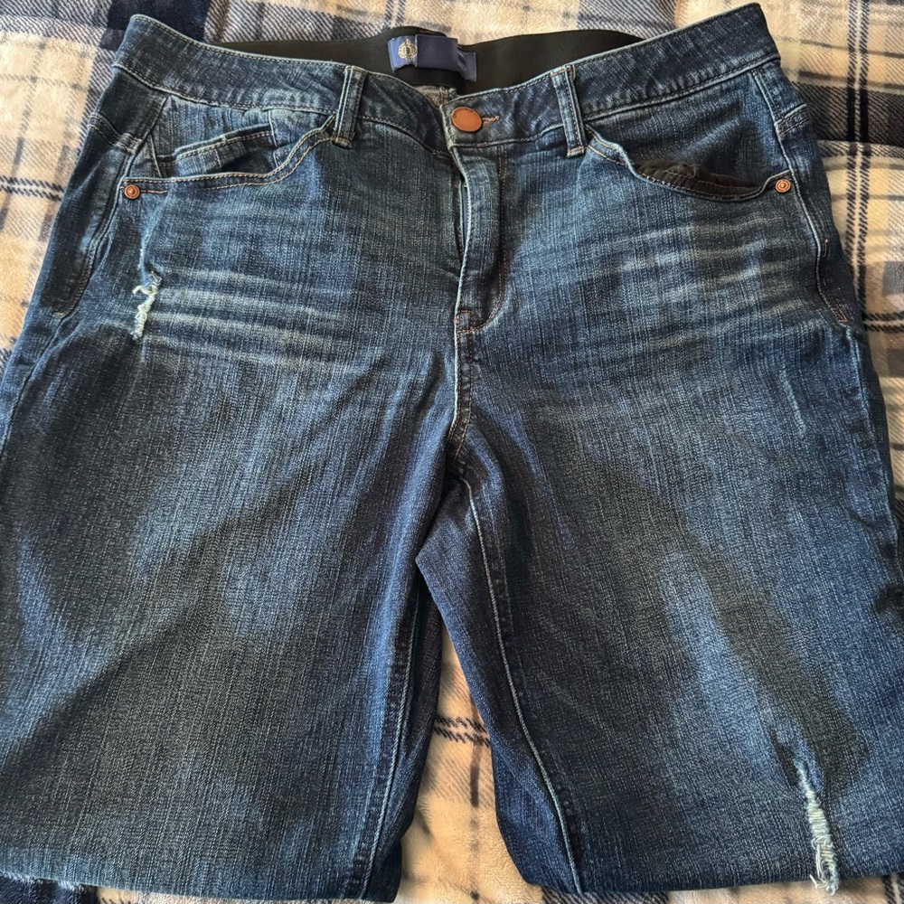 Democracy Women's Straight Leg Jeans - Indigo Blue with Light Whiskering